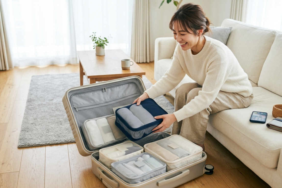 無印のパッキングキューブが便利すぎ！旅行や帰省で荷物整理が激変